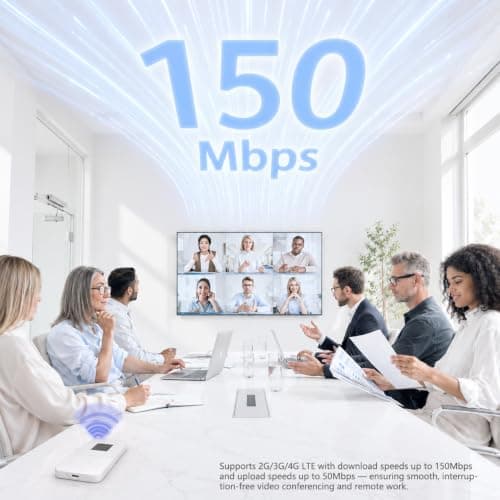 Portable WiFi Hotspot, No SIM Card Needed, 10GB UK & Europe Data Included, Works in 140+ Countries, Connects 8 Devices, Premium White 3500mAh 4G LTE Pocket WiFi for Travel — view 5