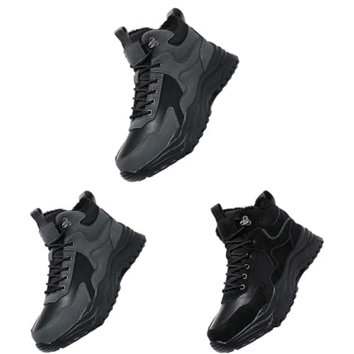 Mens Winter Boots Outdoor Walking Shoes Lace Up Casual Hiking Boots — view 4
