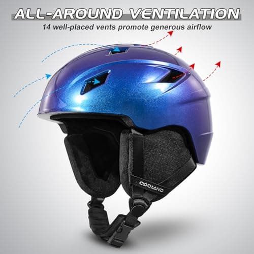 Odoland Ski Helmet and Goggles Set, Snowboard Helmet Glasses for Men, Women & Youth - Shockproof/Windproof Gear for Skiing, Snowboarding — view 6