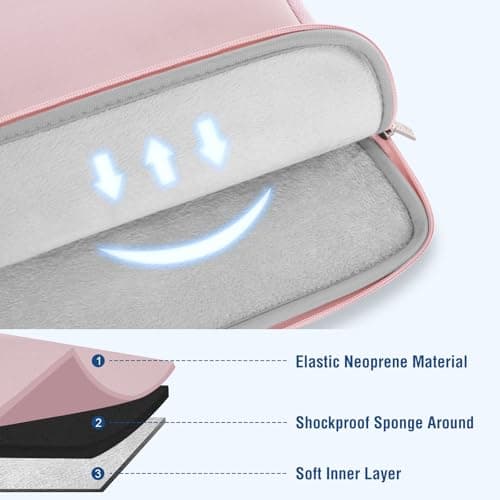 MOSISO 13 inch Laptop Case Neoprene Sleeve with Small Bag,Baby Pink — view 2