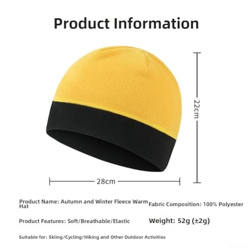 Todikaper Comfortable Fleece Balaclava Set for Outdoor Activities - Warm Windproof for Running Climbing Winter Travel(Turmeric Yellow) — view 4
