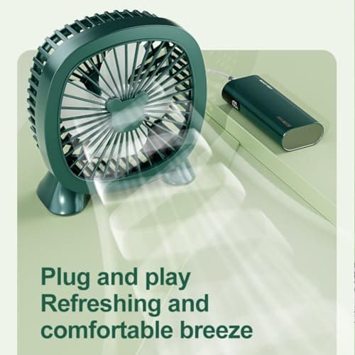 WUULEAON Portable USB Fan for Car Camping Bedroom in White, White — view 4