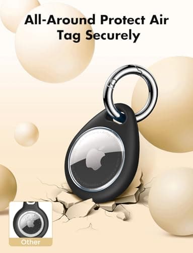 UNBREAKcable 360° Protective Case for AirTag (1st & 2nd Generation) [4 Pack], TPU Full Cover Keyring Holder with Premium Zinc Alloy Spring Clip, Scratch-Resistant Design for Keys, Bags, Luggage — view 4