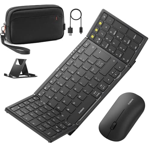 Inateck Wireless Foldable Keyboard and Mouse Set, Portable