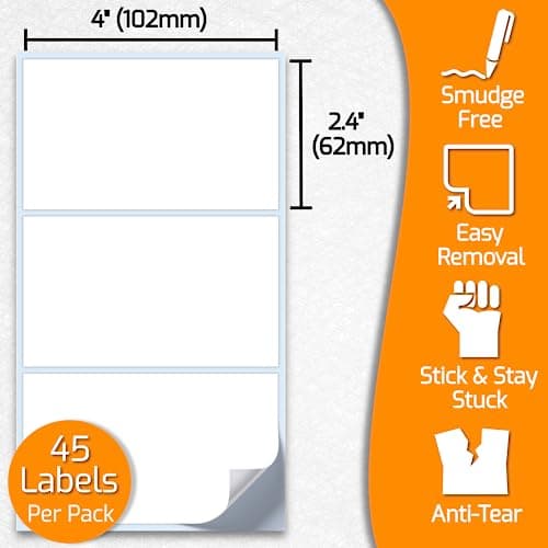 Innoveem Large Labels for Storage Boxes, 45 Pack Waterproof Sticky Labels — view 2