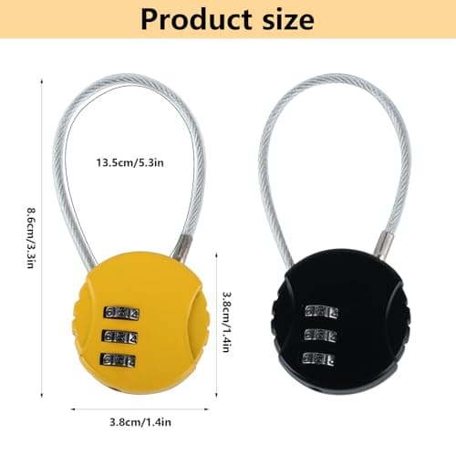 XUIIOSOOKP 2 Pcs Small Padlock Combination Lock 3 Digit Resettable Keyless — view 2
