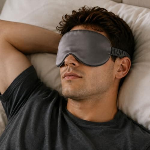 SnoozZy Soft Satin Sleep Mask, Charcoal, Lightweight, Twinpack - Travel, Flight, Sleep, Relax — view 5