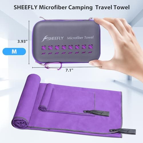 SHEEFLY Microfibre Travel Quick Dry Towel Super Absorbent Gym Towel — view 2