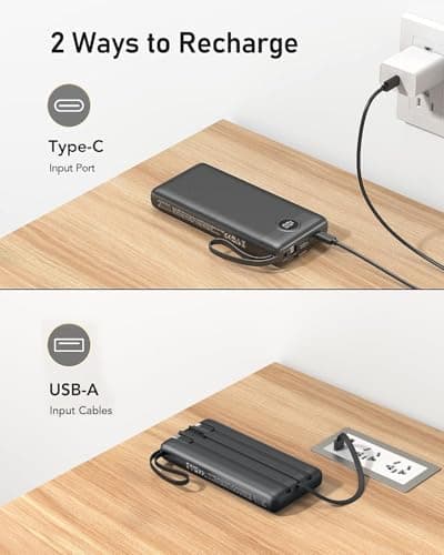 VEEKTOMX 20000mAh Power Bank with 4 Built-in Cables Fast Charging powerbank — view 6