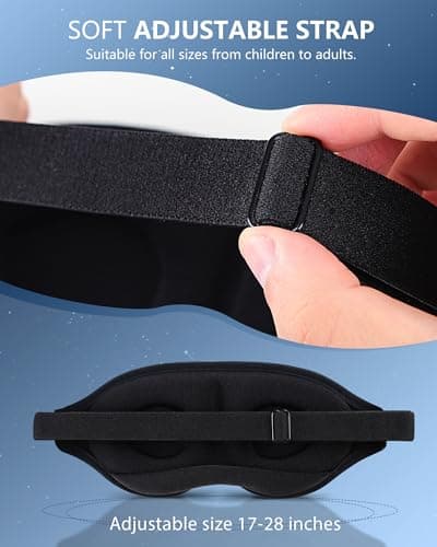 Aosun Sleep Mask, 2 Pack of Super Soft and Comfortable Eye Mask for Sleeping, 100% Blackout Sleep Aid Eye Mask for Men & Women with Adjustable Straps, Suitable for Travel, Night Sleeping, Nap — view 5