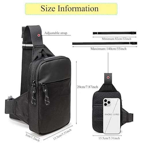 Small Sling Bag Cross Body Chest Bag Shoulder Bag for Men Women Crossbody Sling Purses for Runner Workout Hiking Cycling Travelling(Sling Bag for Black) — view 4