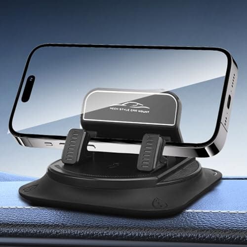 Dashboard Phone Stand, Silicone Mat Mount, Adhesive Base, Vertical Horizontal Use, Automotive Organizer, Compatible with Minivan Caravan Sedan Pickup Truck, 4.13x4.13x3.35in — view 3