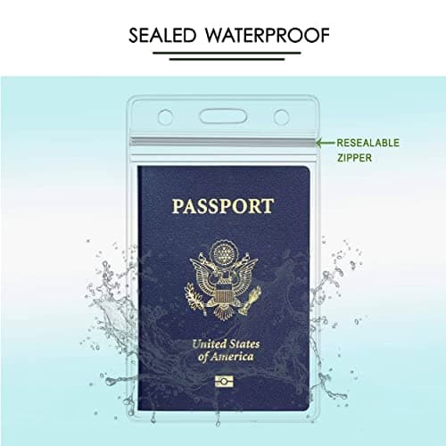 AZWOOD A6 Badge Holder with Lanyards, 10 Set 11 x16cm ID Card Badge Holders, Extra Large Vertical PVC Clear Card Sleeve Plastic Badges Name Tag for Passport ID Cards Office School Business Exhibition — view 5