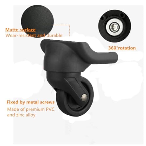 Replacement Luggage Wheel Repair Suitcase Bag Parts Spinner Wheels Casters for Travel Customs Box W044 (A SET 4PCS) — view 4