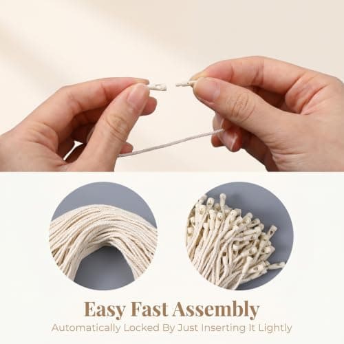 200Pcs Cotton Hang Tag String, 7.48 Inch String Fasteners with Plastic Snap — view 3