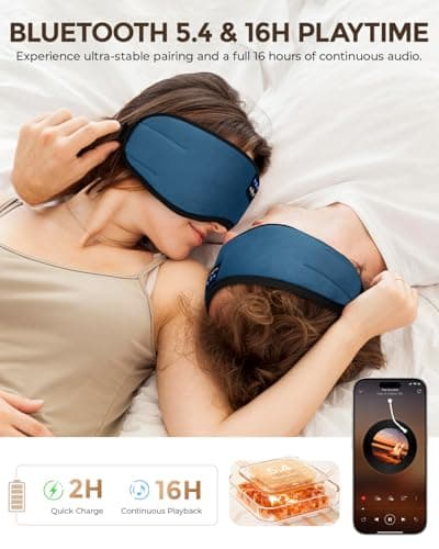 MUSICOZY Cotton Sleep Mask Headphones Side Sleeper Comfort — view 5