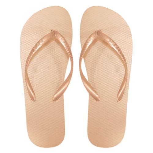 SUGAR ISLAND® Unisex Ladies Girls Mens Summer Beach FLIP Flop Pool SHOES-APRICOTGOLD-5/6