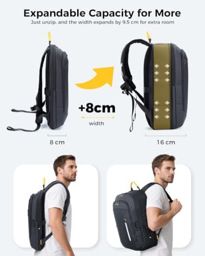 Lekespring Laptop Backpack for Men, 15.6 Inch Slim Business Travel Rucksack — view 2