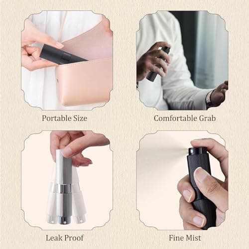 Toureal Travel Perfume Atomiser Refillable, 3Pcs Pinstripe Spray Bottle — view 6