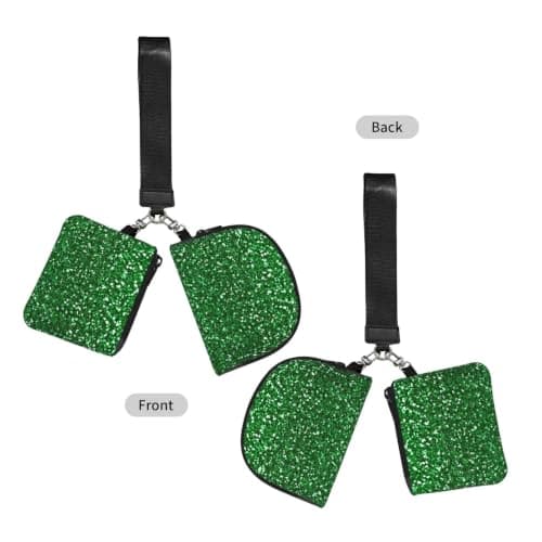ERCgad Green Sequin Sparkle Print Wrist Strap Outdoor Sports Bag Unisex Fitness Accessory Running Travel Gift — view 3