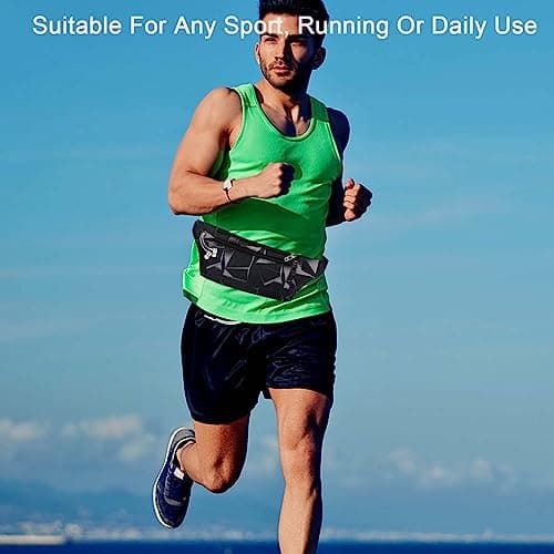 Large Waterproof Waist Bag Bumbags for Men Women Ladies Black Fanny Pack for Travel Festival Walking Sport Running Outdoor Gym Workout Exercise Black Hip Pouch Money Belt Bag with Adjustable Strap — view 4