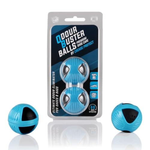 Odour Buster Shoe Deodoriser Balls – Odour Neutralising Shoe Freshener for Trainers, Sports Shoes, Bags & Lockers – Reusable Smell Remover (Fresh Scent) (1x Balls + 1x Deodouriser Spray)