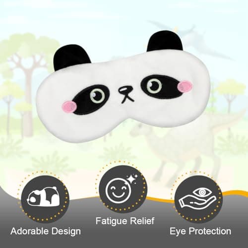 Alaoo Travel Pillow, Removable Memory Foam Kids Travel Pillow with Zips, Convenient & Portable U Shaped Neck Pillows with Cute Eye Mask for Adults Children for Home, Office, Sleeping (White Panda) — view 6