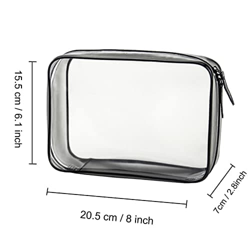 FIYUK 2pcs Clear Travel Toiletry Bag Makeup Cosmetic Bag Portable Waterproof Transparent Storage — view 5