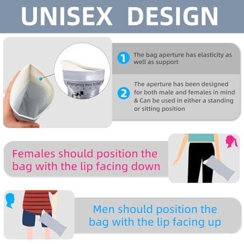 700ml Disposable Travel Toilet Bag – No-Spill with Solidifier Gel for Cars Vans HGV & Camping – Unisex Leak-Proof Emergency Relief Bag for Adults & Children – 12-Pack — view 5