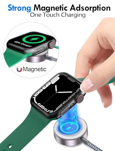 Multi Fast Charging Cable for Apple Watch Charger,iPhone Charger,[ 3-in-2 Travel Essentials] USB A/Type C/Lightning Cable for iWatch Ultra/SE/10-2,iPhone 16-11,Galaxy S25-21,iPad-4FT — view 3