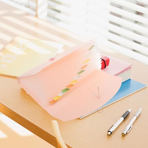 SWETRACE Portable Stylish Design Accordion Large Capacity with Bills Folder and Reusable Reusable Reusable Reusable Reusable Reusable Plastic Storage, Featuring Page Marker Tabs Receipt — view 4