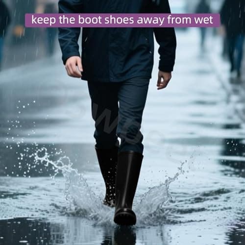 Swpeet 1 Pairs US 10 11, Euro 44 45 Waterproof Rain Boot Shoe Cover, Reusable and Foldable Rain Boots Shoe Cover with Zipper, Non-Slip PVC Snow Boots Covers for Raingear Motorcycle Outdoor Hiking — view 5