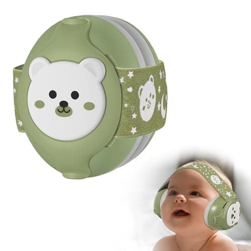 YomauiYee Baby Noise Cancelling Headphones 0–36 Months, 25dB NRR Hearing Protection for Babies & Toddlers, Adjustable Infant Ear Protection for Airplane, Travel, Sleep & Outdoor – Olive Green