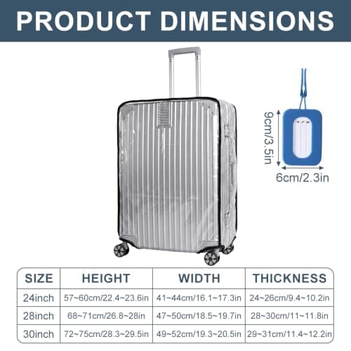 ZestCraft Clear PVC Suitcase Cover with Luggage Tag, Water Resistant — view 4