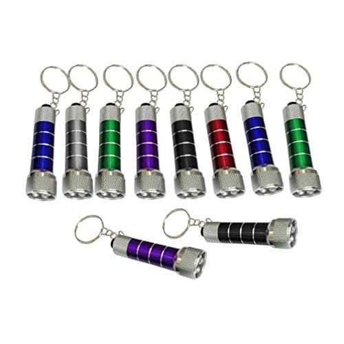 Mini 5 LED Keychain Flashlight 10 Pack for Kids Portable Torch