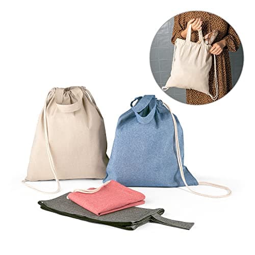 lepni.me Plain Tote Bag for Women | Canvas Drawstring Bag for Kids | Man Bags For Men | For School, Shopping or Gym| Premium Organic Cotton (Drawstring/Tote Bag Organic Natural Blank) — view 2