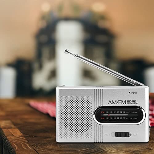 LondonExpress Portable Mini Pocket Travel AM FM Radio Battery Powered Built-in Speaker Stereo Close to Credit Card Size, Small Light-Weight and Portable Radio With Headphone Jack — view 2