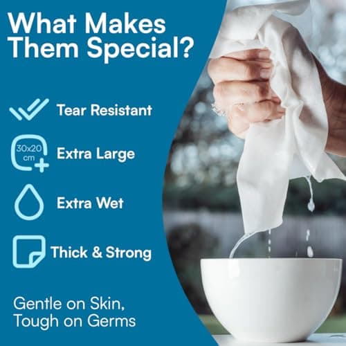 FreshWipes Antibacterial Body Wet Wipes For Adults 1 Pack (12 Wipes) - Coconut Breeze - Extra Large Biodegradable - Dermatologically Tested & Suitable for the Elderly or Disabled - Great for Camping — view 5
