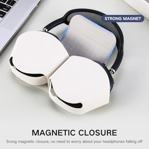 Lukvcoe Smart Case Cover for Apple AirPods Max with Sleep Mode, Beige — view 3