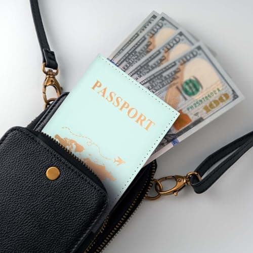 REEKNOKOL Passport Holder, Leather Passport Cover PU Passport Holder Travel Wallet for Passport, Credit Card, Ticket Card, Business Cards, Boarding Passes (Green) — view 6