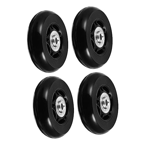 Gogogmee Rubber Suitcase Caster Wheels, Universal Replacement Parts 4pcs Easy to Fit, Quiet Rolling, Black Repair Kit for Luggage Cases for Travel Bags