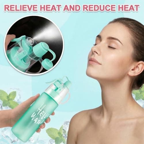 wellrun 580ML Sports Water Bottle with Spray Mist,Portable Leakproof Multi-Function Hydration Drinking Bottle for Outdoor,Fitness,Cycling, Climbing,Hiking,Flip Straw(Matte Blue) — view 5