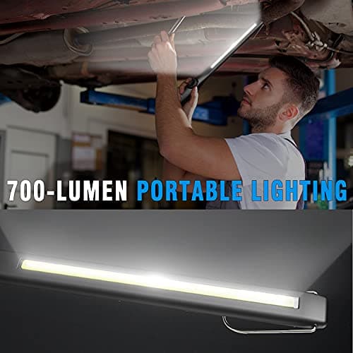 Dr. Prepare Rechargeable LED Work Light, Magnetic Inspection Light, 700 Lumens Portable Work Torch with 3200mAh Battery, 360° Swivel Base for Car Repair, Garage, Workshop & Emergency — view 2