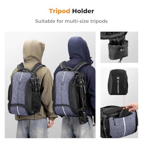 K&F CONCEPT Camera Backpack,25L Camera Bag for Photographers with Raincover — view 5