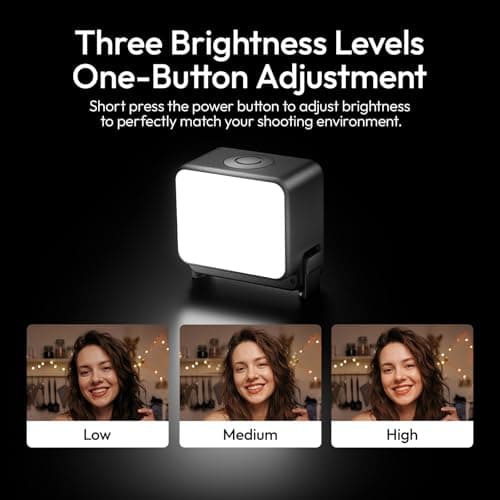 ULANZI LM24 Vlogging Light for DJI Osmo Nano/Osmo Action 6, Waterproof Magnetic Mini LED Action Camera Video Light Accessories, Quick Release Photography LED Fill Light for Vlog Selfie Video Recording — view 3