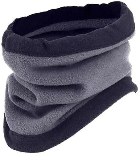 Polar Fleece Thermal Neck Warmer One Size Winter Sports Gaiter Face Mask Snood Hat Scarf For Chilly Cold Weather Windproof Keep Warm For Men Women (Grey, One Size)