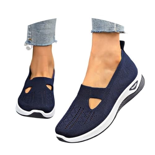 Women Orthopedic Casual Walking Shoes Breathable Soft Sole Slip On Shoes Lightweight Athletic Sneakers