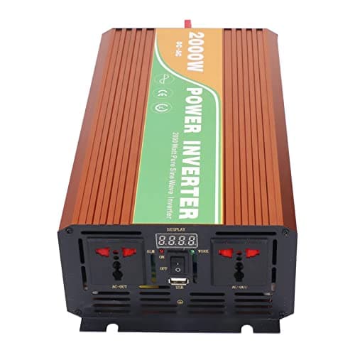 2000W Pure Sine Wave Power Inverter Output Voltage Converter Power Transformer for Car RV Overload Under Voltage Protection Aluminium Alloy Shell Intelligent Cooling Fan (DC24V) — view 3