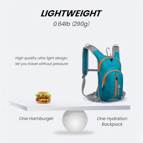 Nepest Hydration Pack Backpack with 2L Water Bladder Water Backpack, Teal — view 4