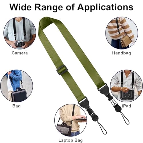 XILIYAI Universal Shoulder Strap Comfortable for iPad Strap Nylon Neck Lanyard for iPad/Samsung Tablet Case,Camera Crossbody Laptop Binocular Luggage Bag (Green Adjustable Neck Strap) — view 5